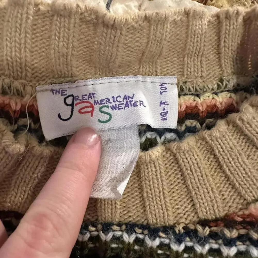 Vintage 90s Multicoloured striped kids sweater size XL cute unique whimsical